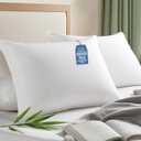 Hypoallergenic Bamboo Viscose Soft Pillows with Down Alternative Filling, Standard/Queen Size Set of 2, Breathable Luxury Hotel Quality for All Sleeper, Oeko-Tex Certified, Machine Washable