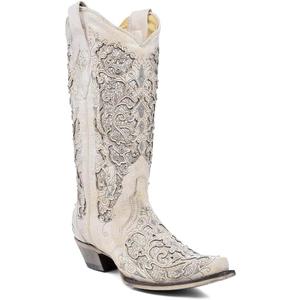 Corral Boots Women's Western Snip Toe Wedding Boots,8M