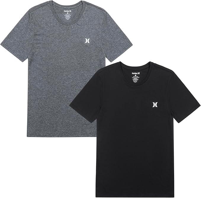 Hurley Men's 2 Pack Cotton Crewneck Short Sleeve T-Shirt
Black And Grey, XL