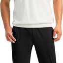 Soothfeel Men's Golf Pants with 5 Pockets Slim Fit Stretch Sweatpants Casual Travel Dress Work Pants for Men (Black, XXL)