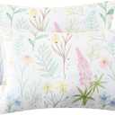 EXQ Home Satin Pillowcase for Hair and Skin- Multicolor Printed Flower Silk Pillowcase 2 Pack 20x40 inches - King Size Pillow Cases with Envelope Closure, Gifts for Women