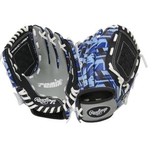 Rawlings | Remix T-Ball & Youth Baseball/Softball Glove | Sizes 9" - 10.5" (9" | Ages 3-6, Blue)