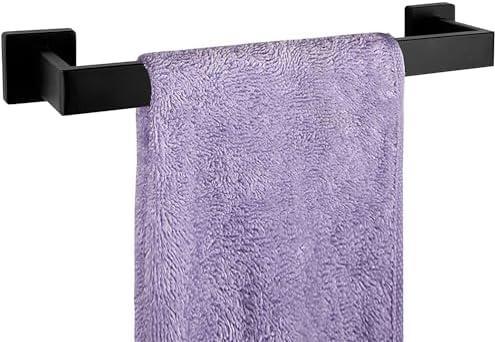 PAHSFS Black Towel Bar 16 Inch - SUS304 Stainless Steel Towel Racks for Bathroom - Towel Holder Matte Black Wall Mount