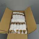 Hioasis 350pcs White and Gold Plastic Plates - Gold Plastic Dinnerware Set Includes 50 Dinner Plates, 50 Dessert Dinnerware, 50 Cups, 50 Rolled Napkin Cutlery Perfect for Wedding & Party