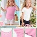 Halfchet 3 Pack Toddler Girls Short Sleeve T Shirts | Short Sleeve, Crewneck, Summer Casual Tees, Soft Fabric, Breathable, Stretchy, Comfort Fit, Kids Daily Tops, Available 18M-5T