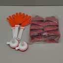 Jenaai 24 Pcs Cheer Team Gifts Bulk Collapsible Stadium Horn Hand Clappers Metal Cowbells Team Cheering Spirit Accessories Noisemakers 24" Vuvuzela Blow Horn for Sporting Events Football Party(Red)