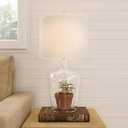 Lavish Home Glass Cloche Table Lamps – Set of 1 Modern Farmhouse Accent Lights with LED Bulbs – Home Décor for Bedroom, Living Room, or Office