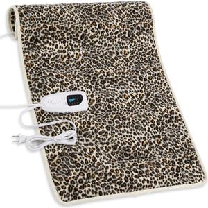 Deepsoon Heating Pad,Electric Heating Pads for Back,Neck,Abdomen,Moist Heating Pad for Shoulder,Knee,Arms,Legs,Dry/Moist Heat & Auto Shut Off,Christmas Gifts for Men and Women,Leopard Print,33x17 Inch