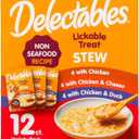 Delectables Non-Seafood Stew Lickable Wet Cat Treats, Variety Pack, 1.4 Ounce (Pack of 12) (EXP 01/22/27)