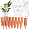 Dandat 32 Pcs 34oz Plant Watering Devices Include Terracotta Self Watering Spikes with 1000ml Plastic Bottles Slow Release Vacation Insert Automatic Plant Waterer Self Water Planter for Garden, Large