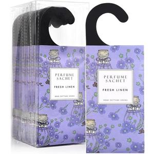 ROSE COTTAGE Large 12 Packs Fresh Linen Hanging Closet Deodorizer Air Freshener Long Lasting Scented Sachets Smell Goods for House