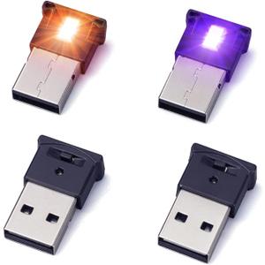 AOZITA Mini USB LED RGB Light Brightness Adjustable 8 Color Changeable for Car, Laptop, Keyboard. Atmosphere Smart Night Lamp for Home Decoration (DC : 5V) (Quantity: 4)