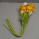 6pcs Artificial Poppy Silk Flowers With Stems - Faux Spring Blooms for Home Kitchen Table Centerpieces, Floral Arrangements, Wedding Bouquets and Mixed Decorations (Yellow-white)