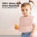 KeaBabies 3-Pack Waterproof Baby Bibs for Eating - Lightweight Toddler Feeding Bibs with Large Food Catcher, Mess Proof, Food-Grade Baby Eating Essentials, Easy to Put On & Clean (Fawn)
