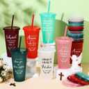 Funnymoom 96 Packs Spanish Christian Cups, Red,Pink,Green,White
