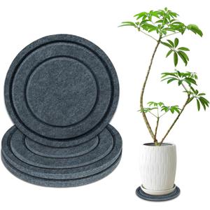 BXI Felt Plant Saucer Mat - 3 Pcs 10 Inch Water Absorbent Planter Coaster, Thick Flower Pot Saucer Pad, Planting Drip Tray for Indoors, Fabric Protective Plate for Tabletop and Floor Surface