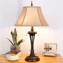 L-Juicwe Farmhouse Table Lamp Antique Resin Base Traditional Rustic Mid-Century Large Desk Lamp 27 Inch Tall for Living Room Office Bedroom