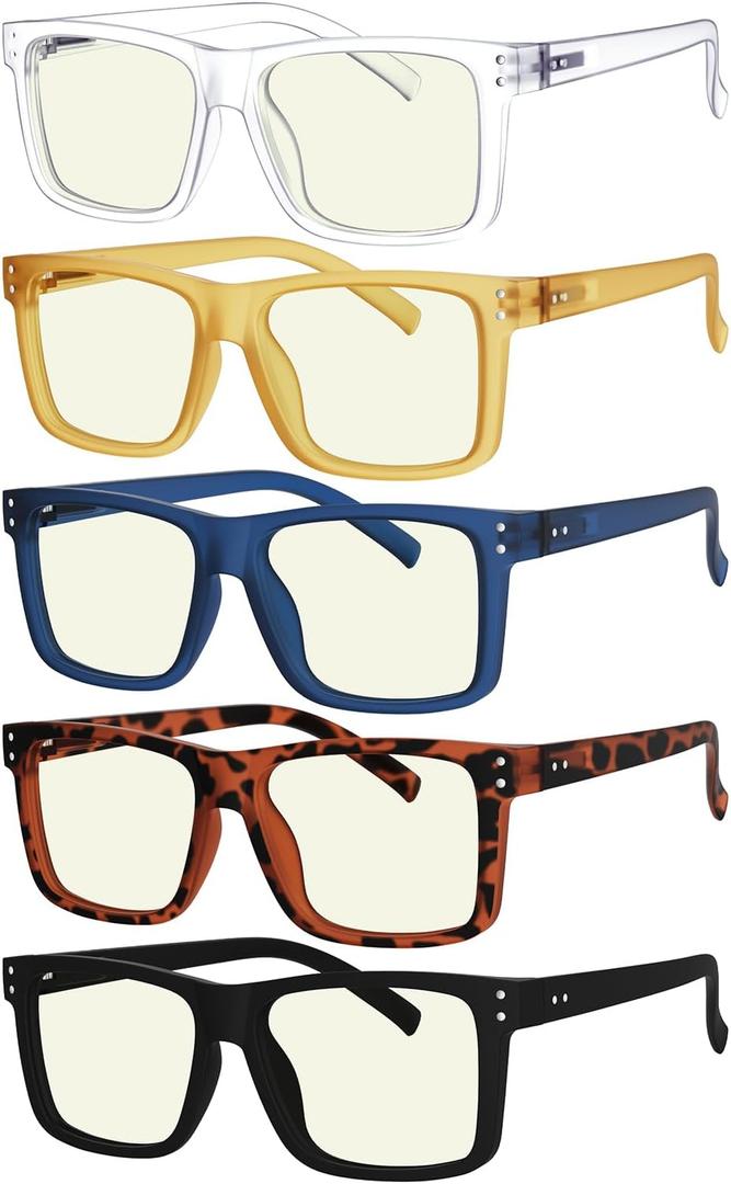 Eyekepper 5-pack Oversized Reading Glasses Blue Light Blocking Large Readers +2.5