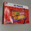 RITZ Bits Cheese Sandwich Crackers, Lunch Snacks for Kids and Adults, 10 Snack Packs (EXP 11/03/26)