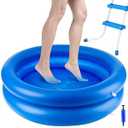 Inflatable Pool Portable Foot Bath Basin, Foot Soaking Bath Basin for Entry Ladder, Swimming Pool Clean Feet Pedicure Supplies (Round×1)