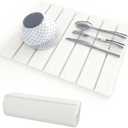 Stone Drying Mat for Kitchen Counter, 16"12" Heat-resistant Mat, Collapsible and Super Absorbent Dish Drying Stone Mat, Diatomaceous Earth Mats for Dishes Bottles Cups, White