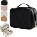 Set Patient Cosmetic Bag, Setpatient Multi-Compartment Toiletry Cosmetics Bag, Multi Compartment Toiletry Cosmetic Bag, Set Patient Travel Makeup Bag (Black)