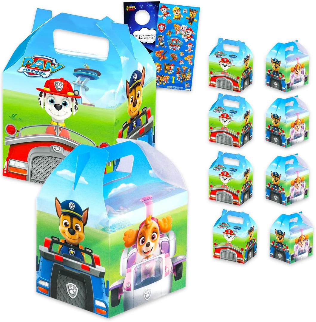 Paw Patrol Treat Boxes Set for Celebrations - Bundle of 8 Favor Boxes for Birthdays, Prizes, Plus Stickers, More | Paw Patrol Party Favors for Boys, Girls Paw Patrol Treat Boxes Set for Celebrations - Bundle of 8 Favor Boxes for Birthdays, Prizes, Plus Stickers, More | Paw Patrol Party Favors for Boys, Girls