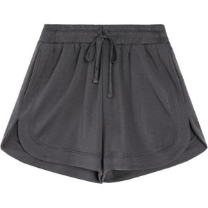 SOFIA'S CHOICE Women Athletic Shorts Drawstring High Elastic Waisted Shorts with Pockets (Gray, S)
