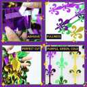 Mardi Gras Tinsel Backdrop 2 Pack Mardi Gras Metallic Fringe Curtain Purple Gold Green Color Foil Backdrop Party Streamer Mardi Gras Photo Booth Props for Carnival Bithday Party Decoration, 3.3x6.6ft