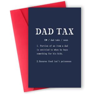 3 x Happy Fathers Day Card,Funny Card Gift for Dad,Unique Father's Day Gifts from Son Daughter Family,Dad Tax Jokes (WX-282)