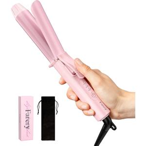 FARERY Mini Curling Iron 1 Inch, Ceramic Mini Hair Curler with 3 Adjustable Temp, Auto-Off, 100-240V Dual Voltage for Travel, Infused with Keratin & Argan Oil, Travel Size Curling Iron with StorageBag