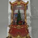 Flldsee Snow Globe Lantern Christmas Decorations Indoor, Musical Snowglobe Light with Timer, USB & Battery Powered Music Box, Santa Claus Bear Cub Moving Train, Xmas Holiday Home Decor