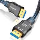 Cratree 16K DisplayPort to DisplayPort Cable 10 Feet-Support 40Gbps,FreeSync,G-Sync,16K 30Hz,8K 120Hz,4K 240Hz/165Hz/144Hz,3D, DSC 1.2a - Compatible for Gaming Monitor,PC