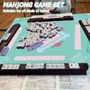 Mahjong Table Mat: 32.4 * 32.4 Inches Non-Slip and Noise-Reducing Mahjong Mat, Suitable for Mahjong, Poker, and Board Games. It Comes with 4 Mahjong Rule Cards, 2 Dice, and 1 Storage Bag. (Green)