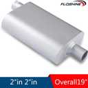 Universal Mufflers Dual Chamber 2" offset inlet (ID) 2" center outlet (ID) Performance Automotive Muffler Exhaust FH42041