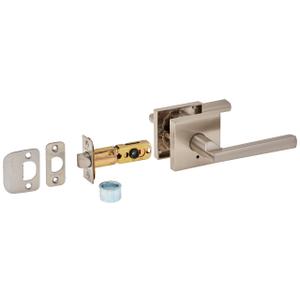 Kwikset 155MRLSQT-15 Montreal Square Privacy Door Lock Satin Nickel Finish