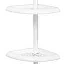 Tension Pole Shower Caddy, 7.2 in OAL, 10.6 in OAW, 4-Shelf, Plastic, White