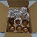 Homemory 12 Pcs Tealight Candle Holders, Amber Votive Candle Holders, Glass Candle Holder for Table Centerpiece, Wedding, Baby Shower, Birthday, Party, Halloween, Christmas