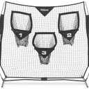GoSports Football Throwing Net - 8 x 8 ft or 6 x 6 ft Nets - Choose Black or Red