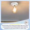 4 Pcs E26 Medium Base Ceiling Lamp Holder Keyless Light Sockets White Bulb Socket Incandescent Fluorescent CFL Lamp Holder 660w 250v (Porcelain)