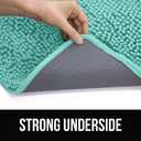 KANGAROO Bathroom Rugs, Chenille Soft Absorbent Bath Rug, Shaggy Shower Mat, Quick Dry Machine Wash Bathmat, Plush Carpet Mats for Tub, Bathtub and Room Home Decor Accessories, 30x20, Turquoise