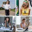 Portable 4-in-1 Waist/Neck/Desk Fan with Phone Stand & LED Light | 10000RPM Ultra-Fast Cooling, 4-Speed Rechargeable Battery | Lightweight for Indoor, Outdoor, Camping, Makeup(Grey)