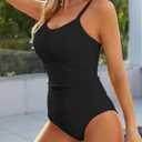 Modest One Piece Swimsuit Women Tummy Control 2026 Long Torso Slimming Bathing Suit Cute Floral Swim Suits (Black, M)