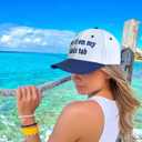 Put It On My Dads Tab Hat, Funny Vintage Trucker Hats Adjustable Cap for Men Women Classic Baseball Cap Navy-Blue (White)