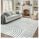 DCX Abstract Machine Washable 6×9 Rug, Gray Modern Accent Rug for Living Room, Soft Low Pile Non Slip Carpet, Kid & Pet Friendly Stain Resistant Rug for Bedroom Dining Room Office