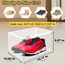 12 Pack Clear Sneaker Shoe Box Plastic Stackable ‌Shoe Organizer, Size 12.5