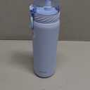Ello Cooper 22oz Stainless Steel Water Bottle with Straw and Carry Handle, Double Walled and Vacuum Insulated Metal, Leak Proof Locking Lid with Soft Silicone Spout, Reusable, BPA Free, Halogen Blue
