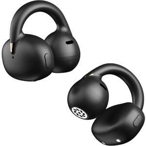 OHAYO A7 Open Ear Clip-On Headphones for Glasses Wearers - Safe for Running & Streets, 4.7g Weightless Fit, 40H Battery, Bluetooth 5.4, Black