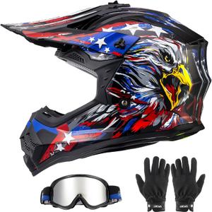 OUMURS Dirt Bike Helmet for Kids DOT Certified, Full Face Motocross Helmets, Medium 