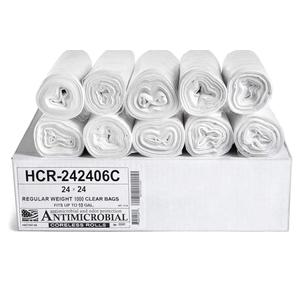 Aluf Plastics High Density Trash Bags, 10 Gallon, 1000 Count, 6 Micron (eq), 24" x 24", Clear, for Bathroom, Office, Industrial, Commercial, Janitorial, Municipal, Recycling